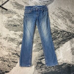 Cedar Rose Y2K Jeans Womens 29x34 Blue Stretch Sequin Straight Leg Western